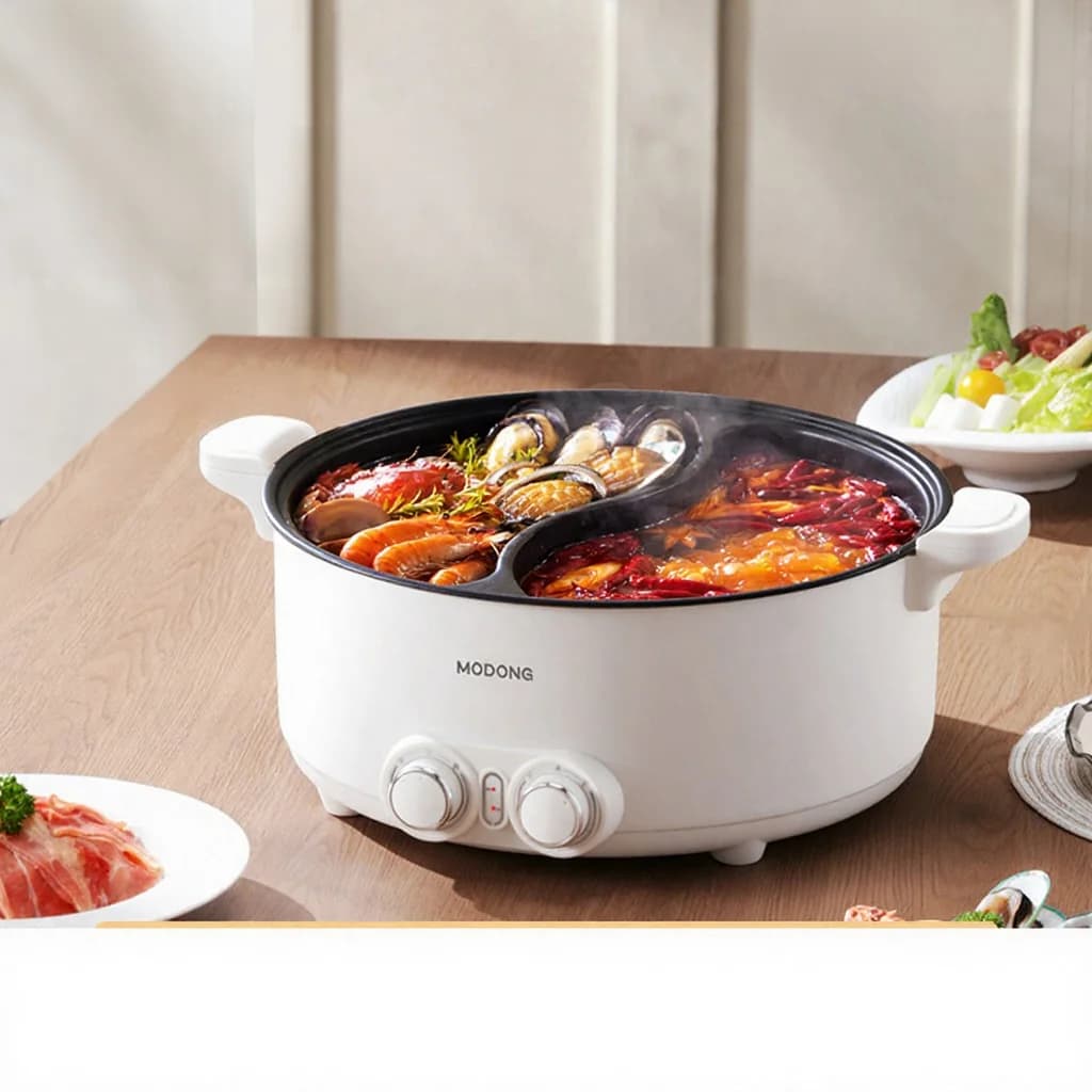 8 L sähköinen kaksialueinen hot pot säädettävällä lämpötilalla