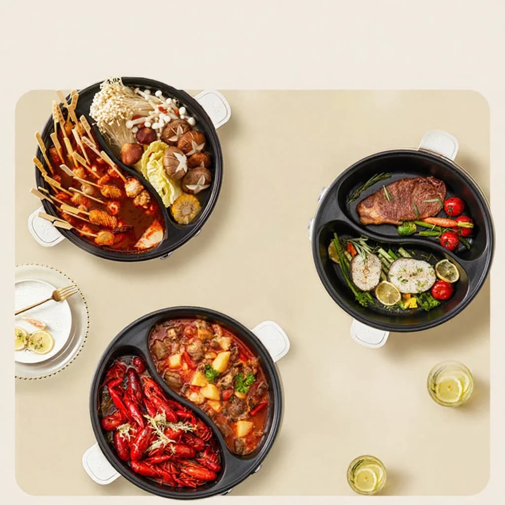 8 L kaksipuolinen sähköinen hot pot kotiin ja asuntolaan