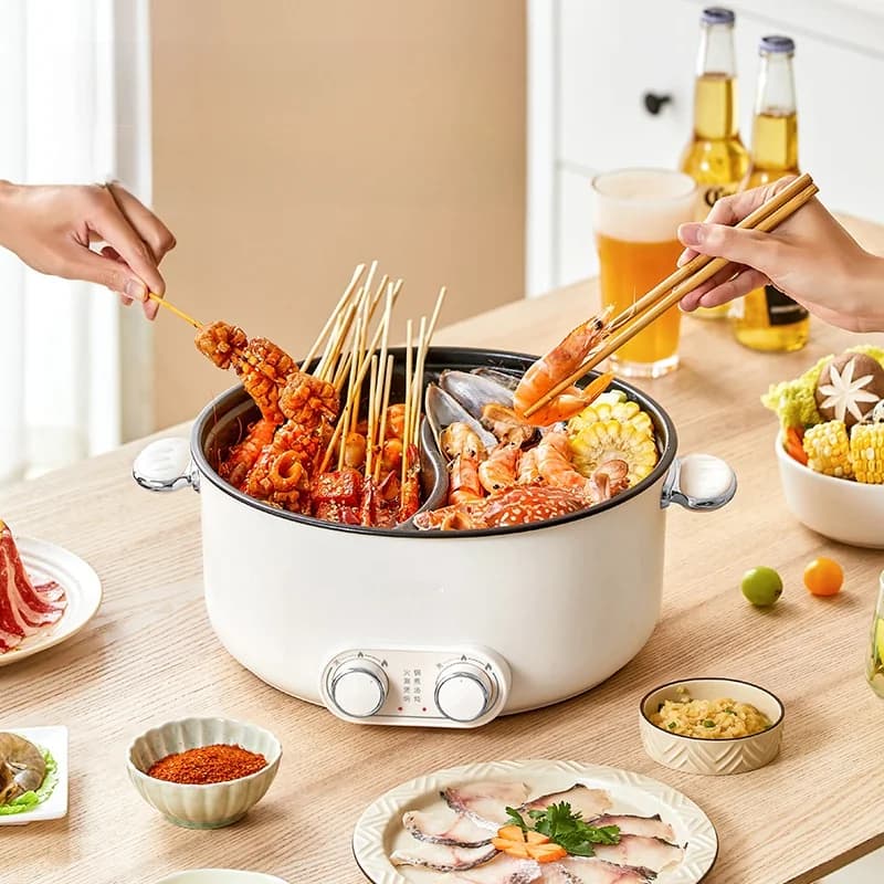 Kaksoisohjauksella varustettu sähköinen hot pot -kattila 6L, suuri tilavuus, tarttumaton