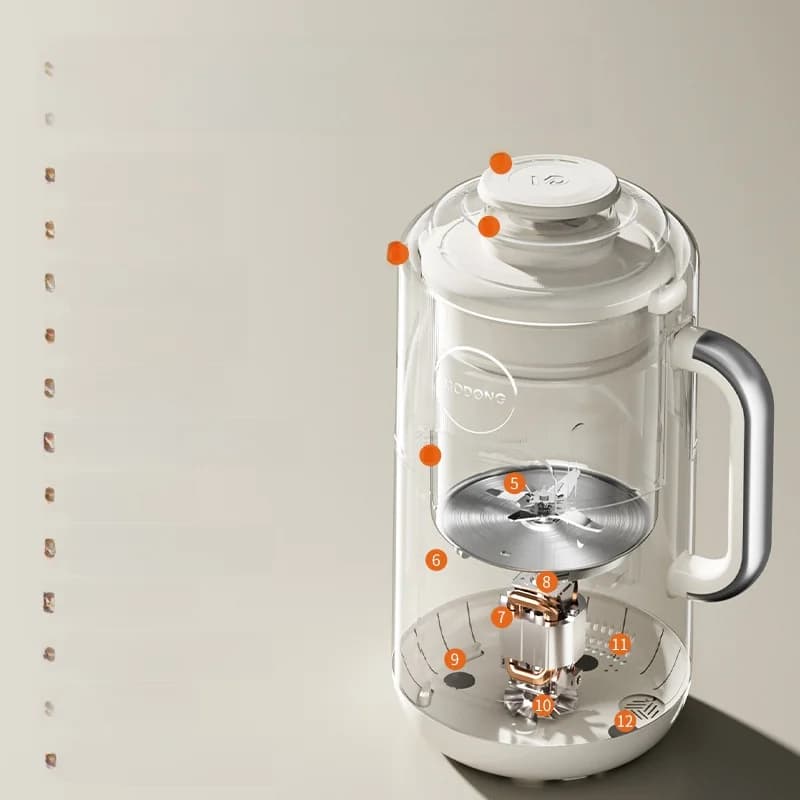 Lämmitystehoinen tehosekoitin 1.2L, kosketusohjaus, ruostumaton teräs