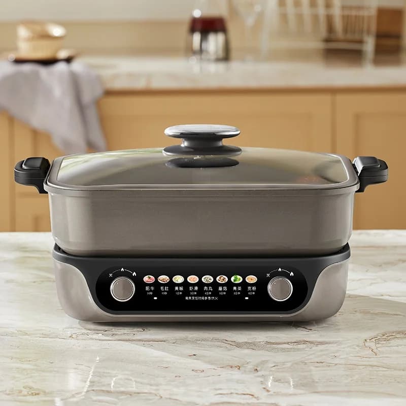 Sähköinen jaettu hot pot, kaksoisnuppiohjaus, 8L, musta