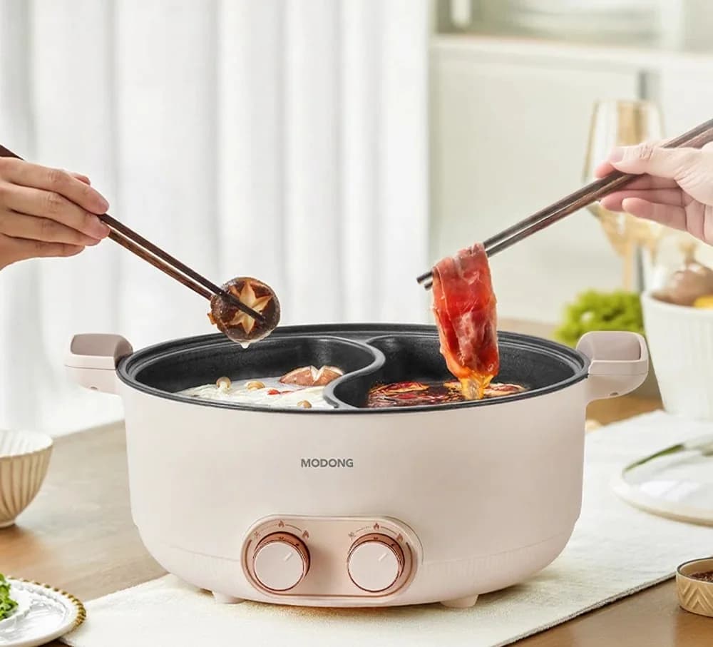 8 L kaksipuolinen sähköinen hot pot kotiin ja asuntolaan