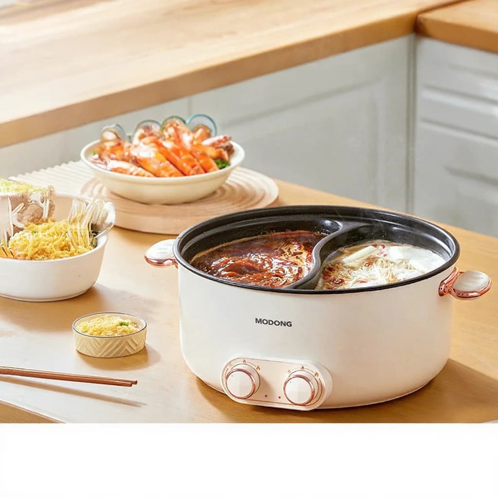 Kaksiohjauksinen sähköinen hot pot 6 L suuri tilavuus, tarttumaton