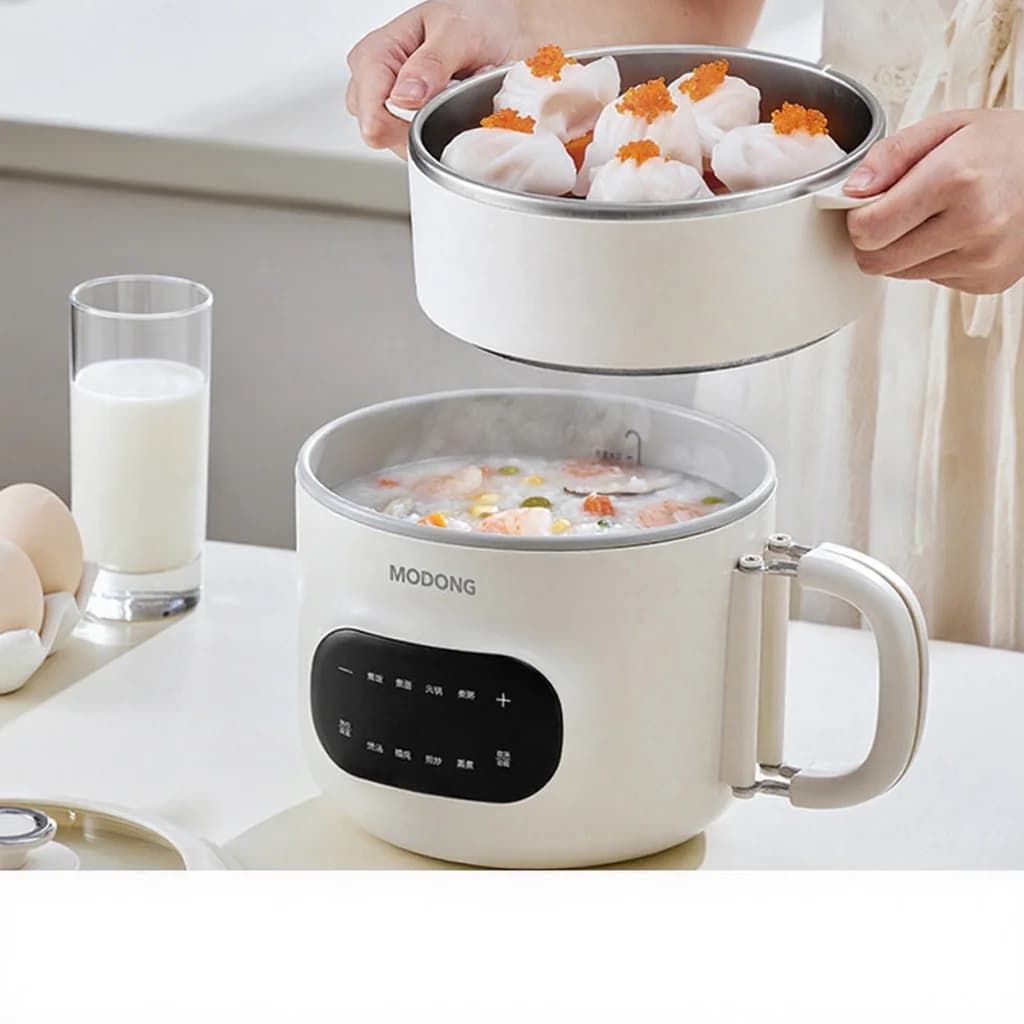 Mini sähköinen keittoastia 2L, tarttumaton keraaminen sisäosa, höyrytin