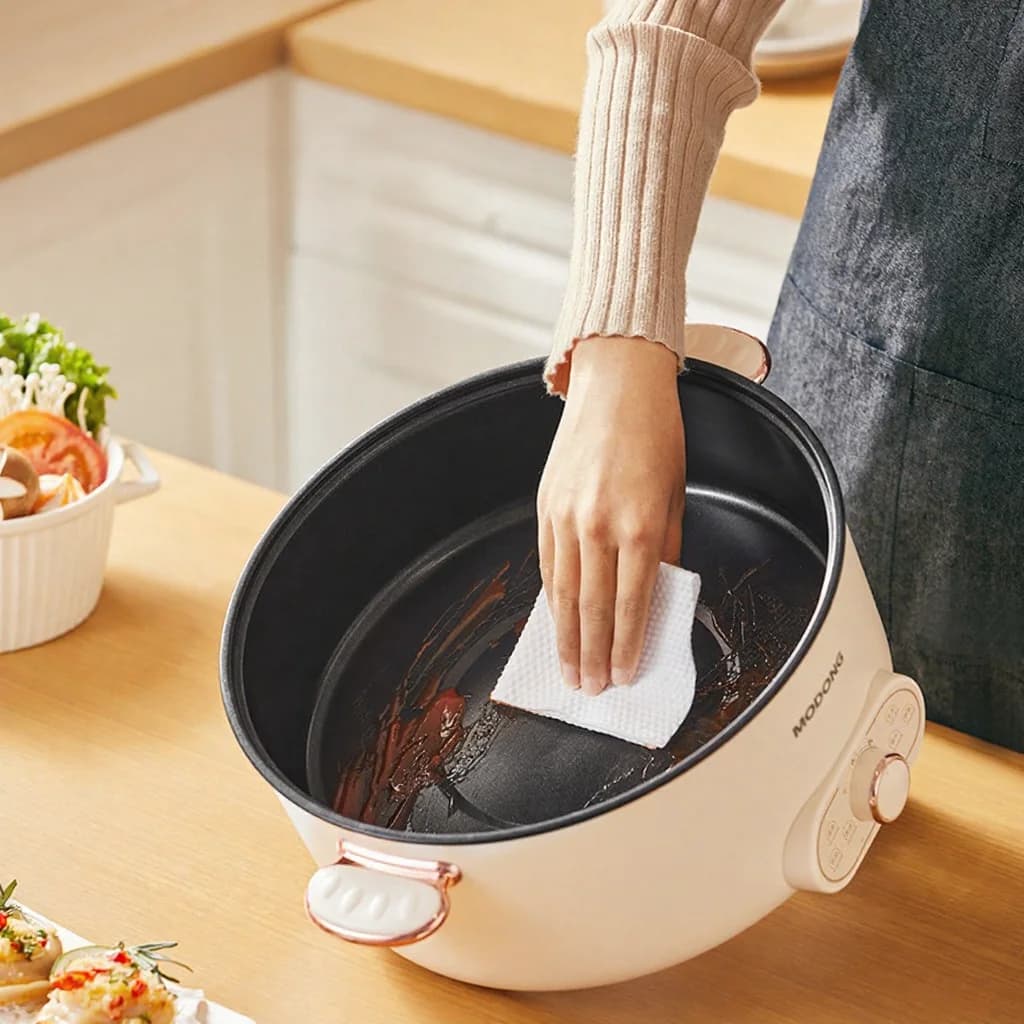6 L sähköinen hot pot -pata höyrytyskorilla, tarttumaton