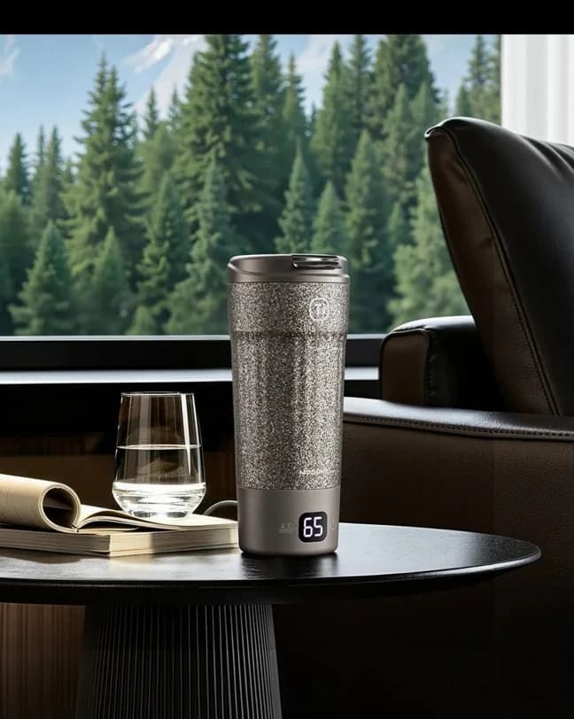 Titaaninen sähköinen matkamuki 400ml lämpötilanäytöllä