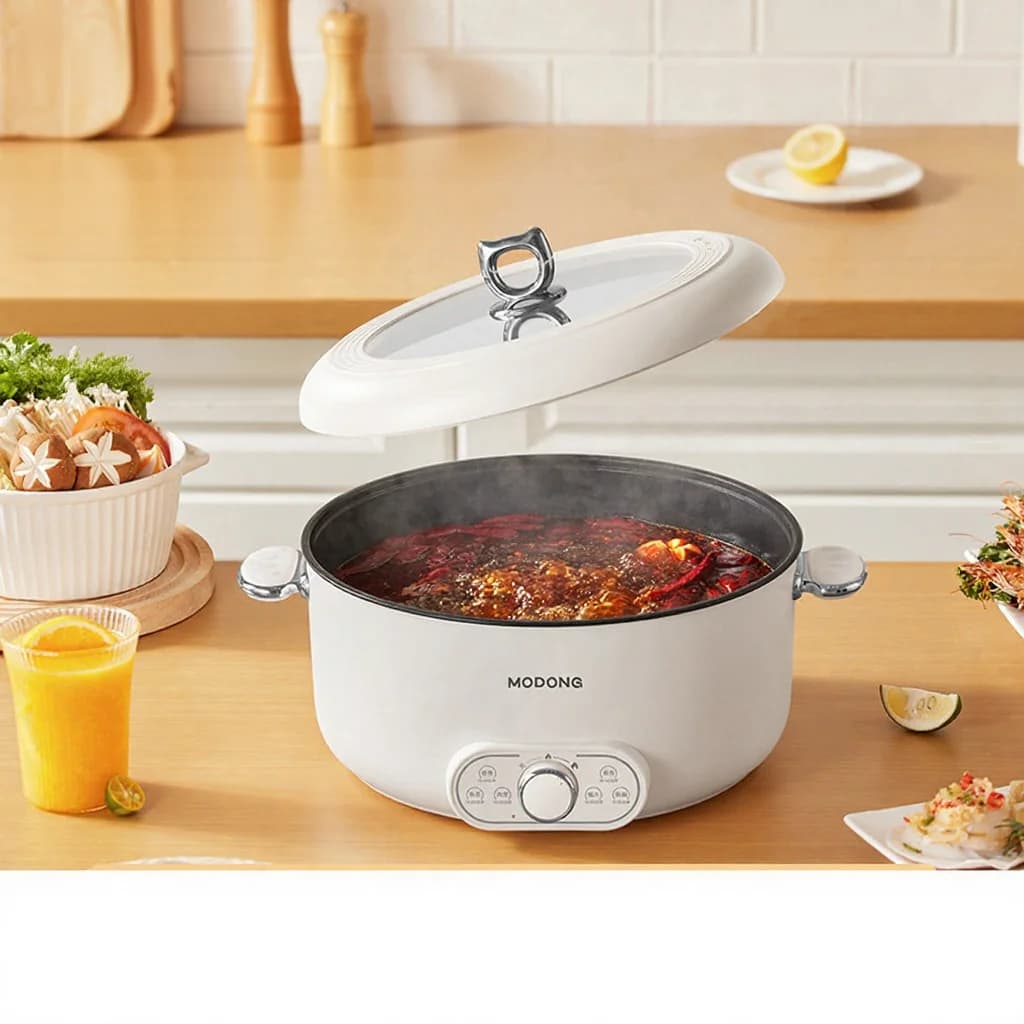 Sähköinen hot pot höyryttimellä, 8 L suuri tilavuus, 220 V