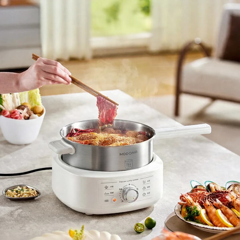 Ruostumattomasta teräksestä valmistettu sähköinen hot pot höyrystimellä, 3L, 220V