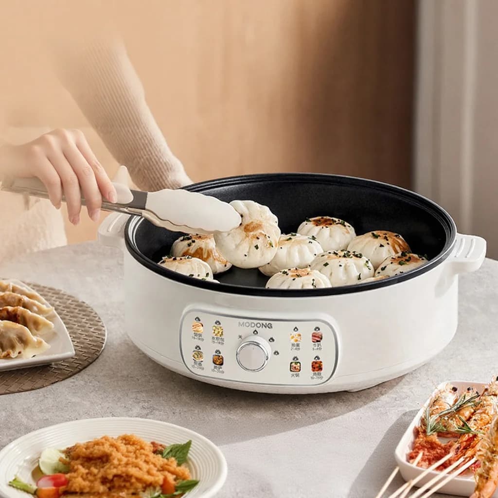Sähköinen grillauspannu kannella 1800W 3 lämpöasetusta, tarttumaton