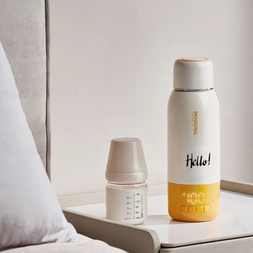 Kannettava vauvan korvikkeen lämmityskuppi 550 ml Ultra, verkkovirtakeitin + johdoton lämmitys