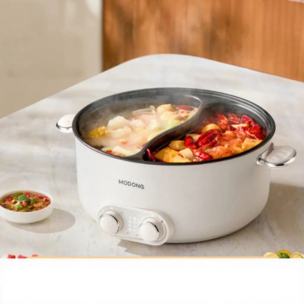 6L kaksivyöhykkeinen sähköinen hot pot, itsenäinen lämpötilansäätö