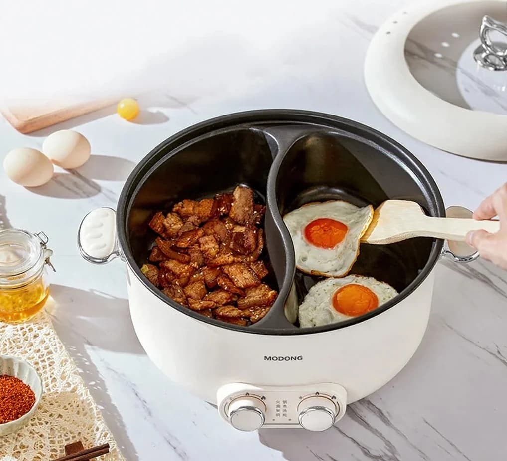 Kaksoisohjauksella varustettu sähköinen hot pot -kattila 6L, suuri tilavuus, tarttumaton