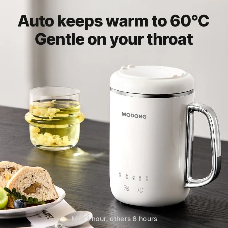 Kannettava sähköinen haudutuskulho 450ml 220V suodattimella ja lusikalla
