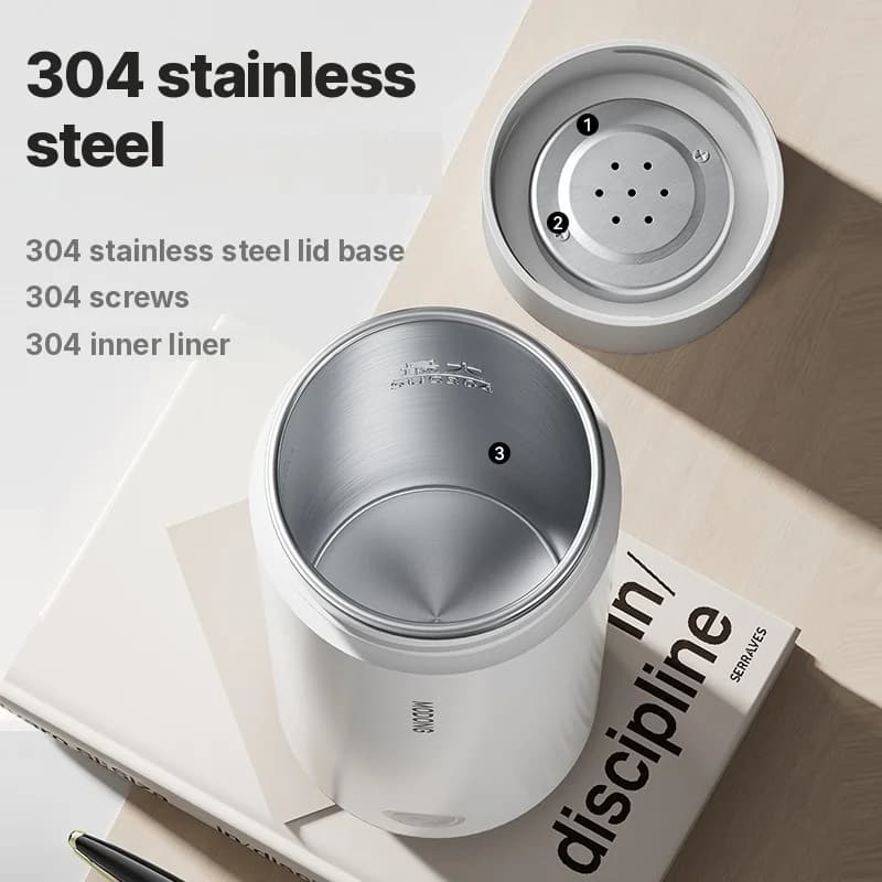Kannettava sähköinen lämpömuki 304 ruostumatonta terästä 300ml 220V