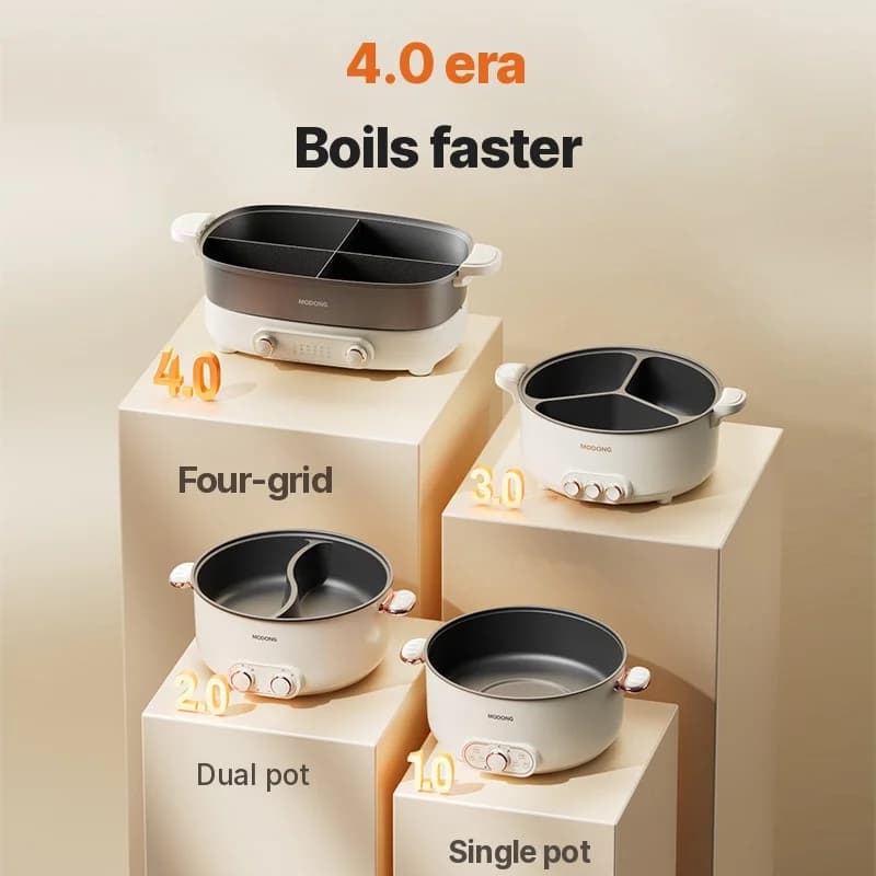 Sähköinen hot pot 7L, väliseinällä tai nelilokeroinen, 220V, jaettu pata