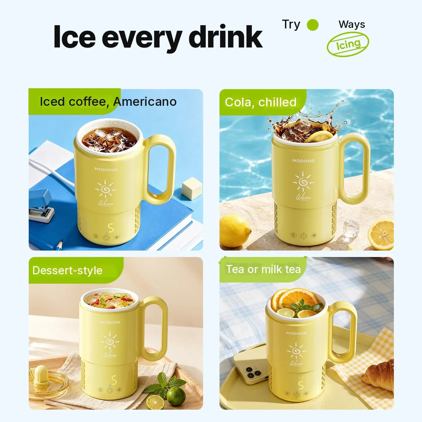 Mini viilennys- ja lämmitysmuki 450ml 36W kosketusohjaus