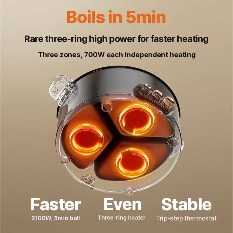 Sähköinen hot pot -jakajapata 6L-8L, 220V, 5-6 hengelle