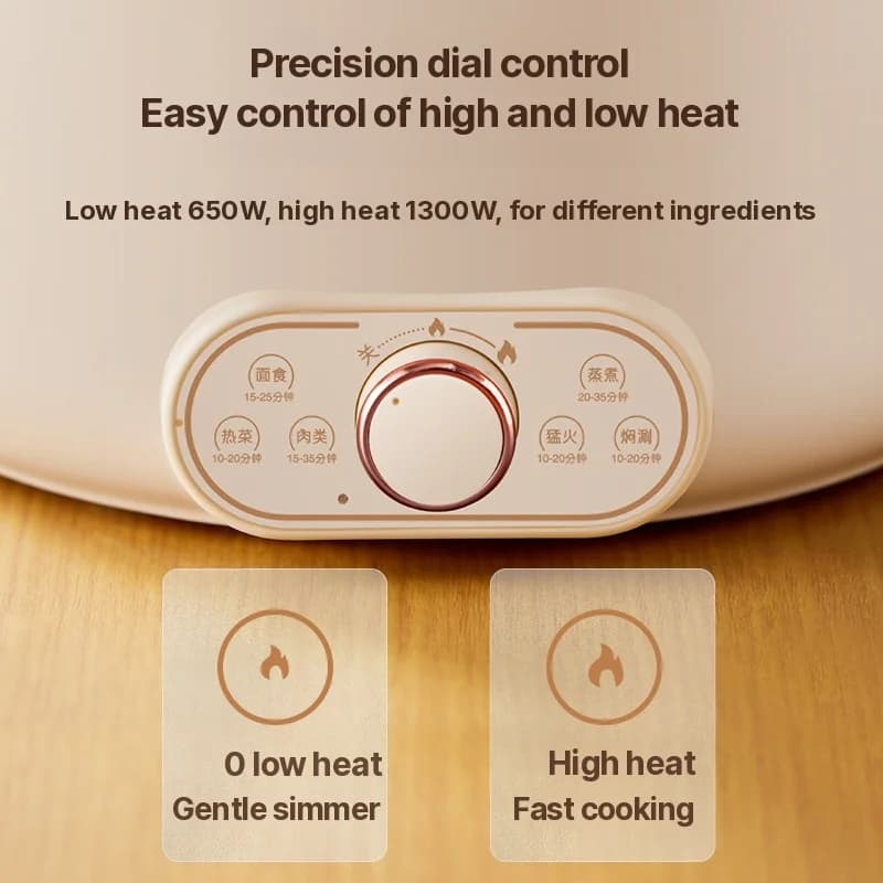 6 L sähköinen hot pot -pata höyrytyskorilla, tarttumaton