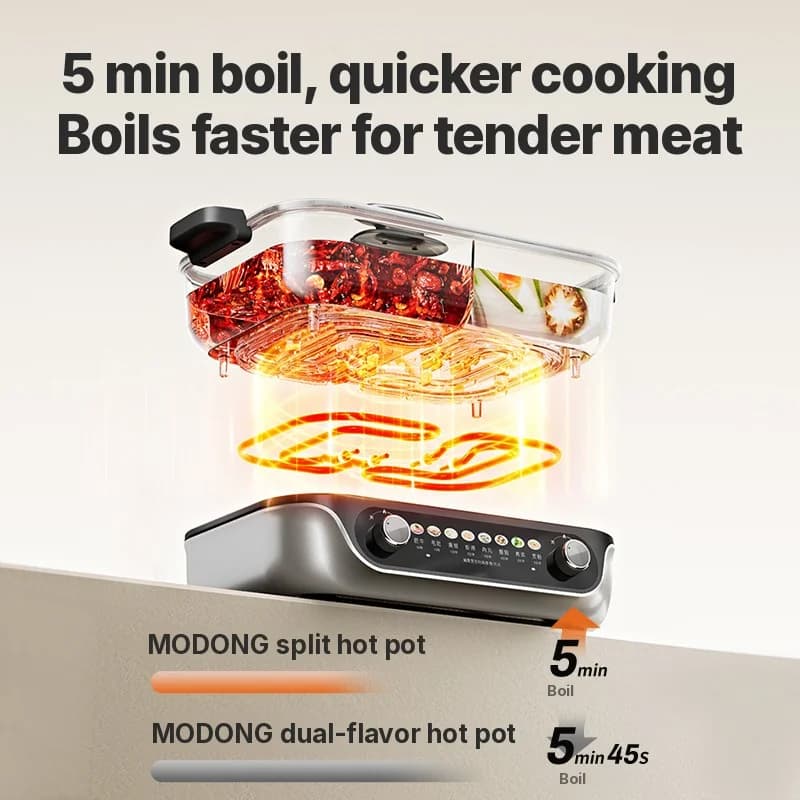 Jaettava sähköinen hotpot, tarttumaton sisäosa, 8L kapasiteetti