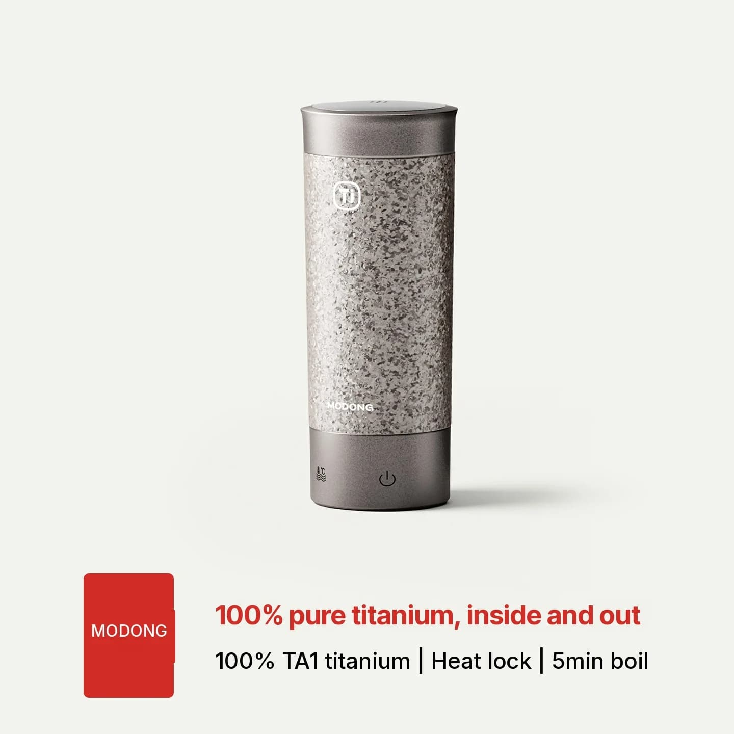 Titaaninen sähköinen lämmitettävä matkakuppi 350ml lämpötilansäädöllä