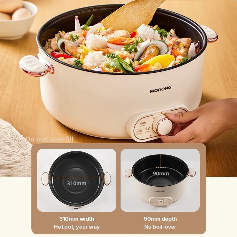 6 L sähköinen hot pot -pata höyrytyskorilla, tarttumaton