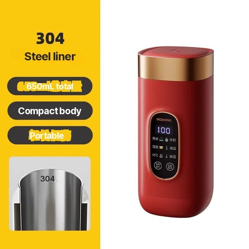 Kannettava sähköinen lämmitysjuomamuki 650ml 304-sisäosa 220V