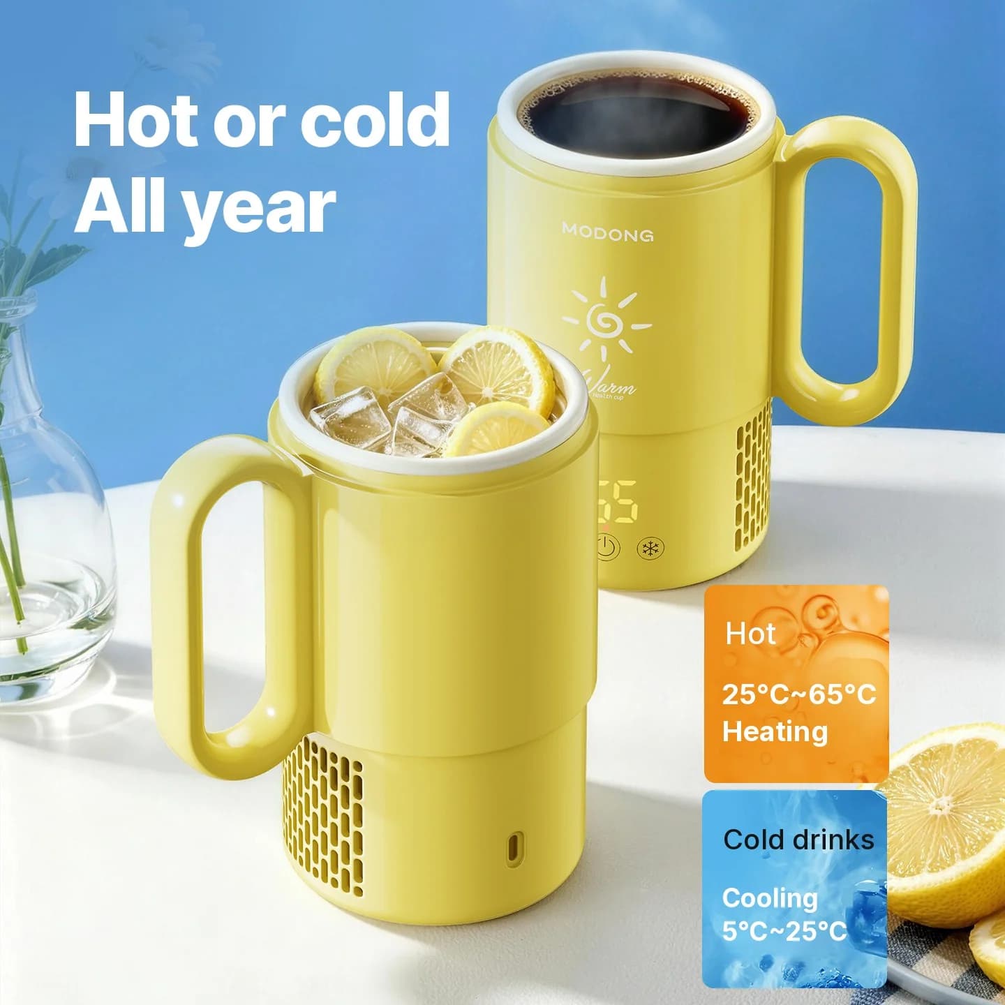 Mini viilennys- ja lämmitysmuki 450ml 36W kosketusohjaus