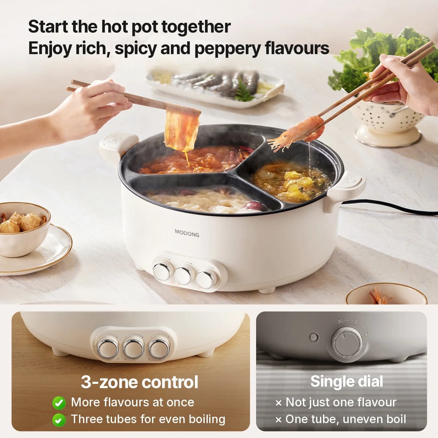 Sähköinen hot pot väliseinällä, 5.6L/8L, 220V