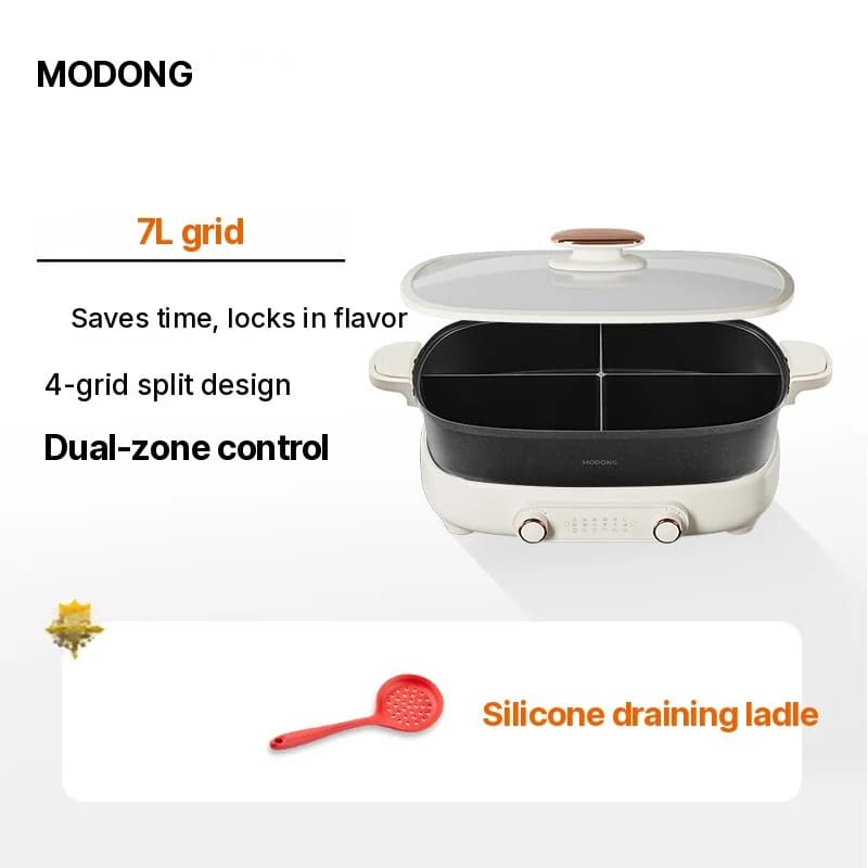 Sähköinen hot pot 7L, väliseinällä tai nelilokeroinen, 220V, jaettu pata