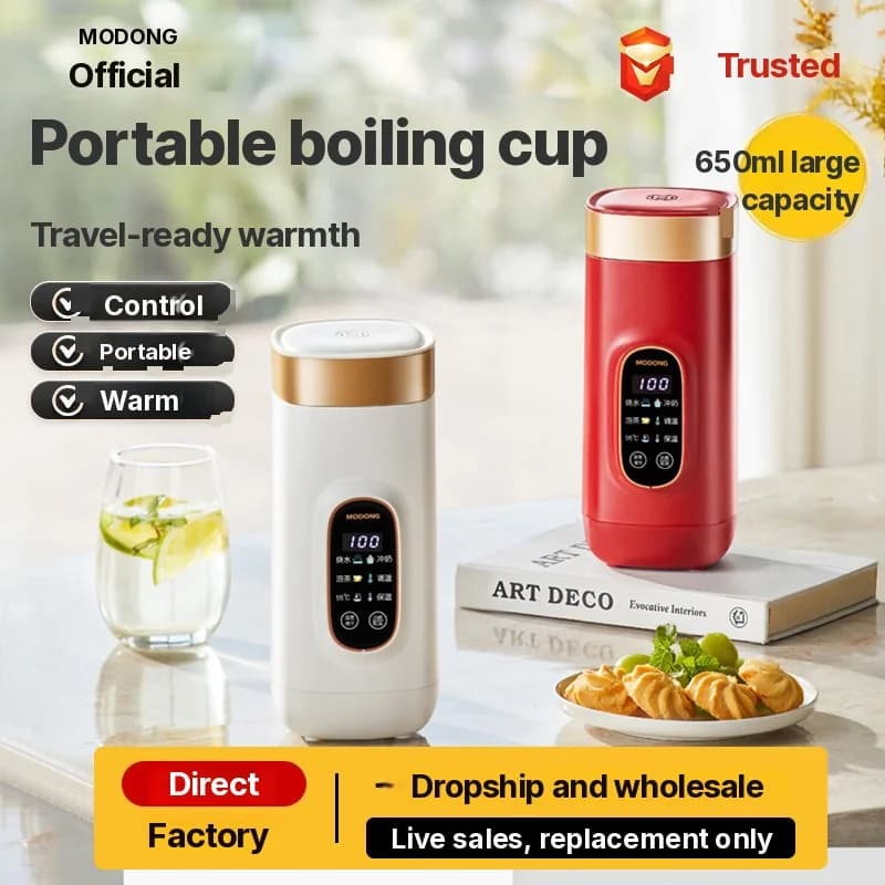 Kannettava sähköinen lämmitysmuki 650ml 304- tai 316-sisäosalla