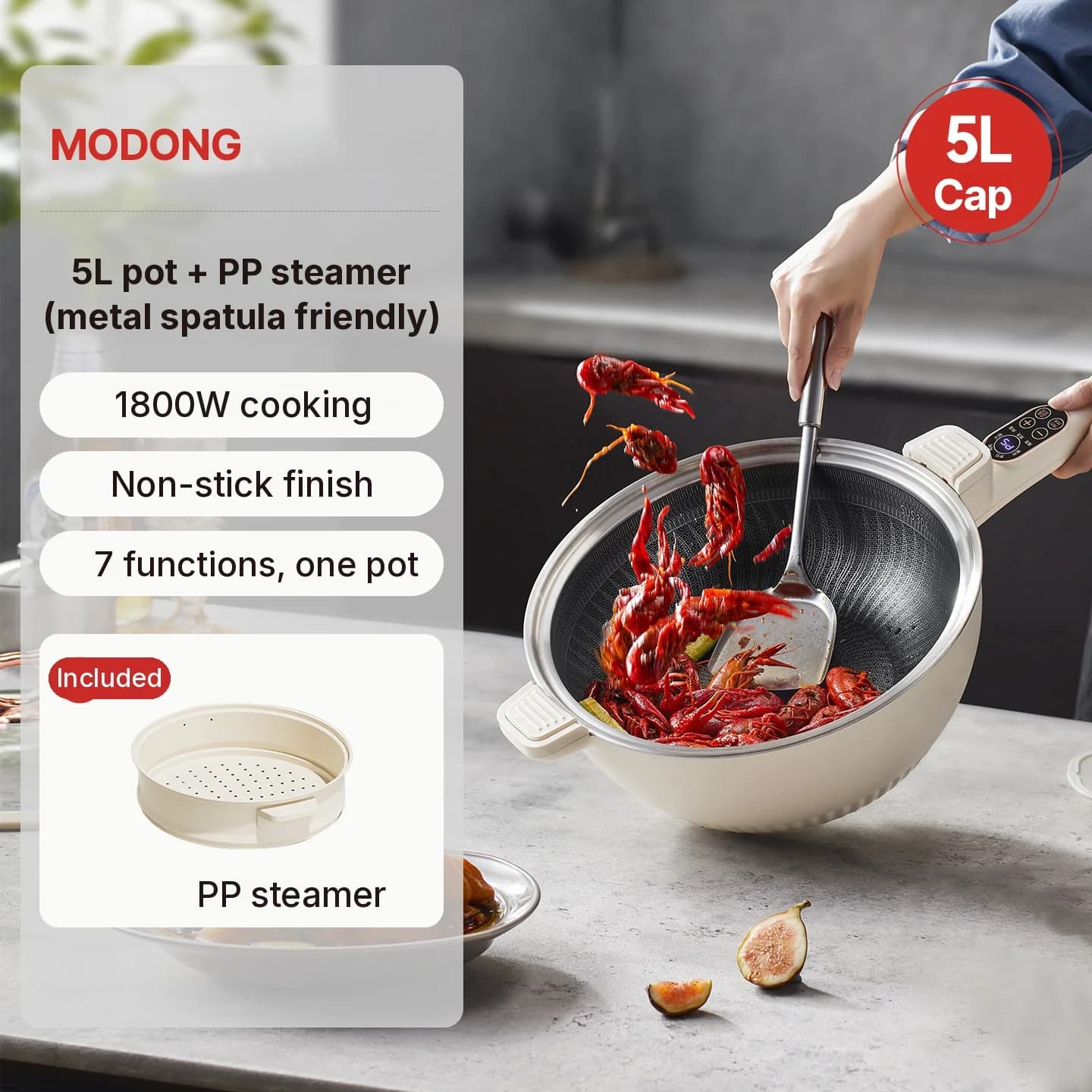 Sähköinen monitoiminen hot pot höyrykorilla 5L 220V