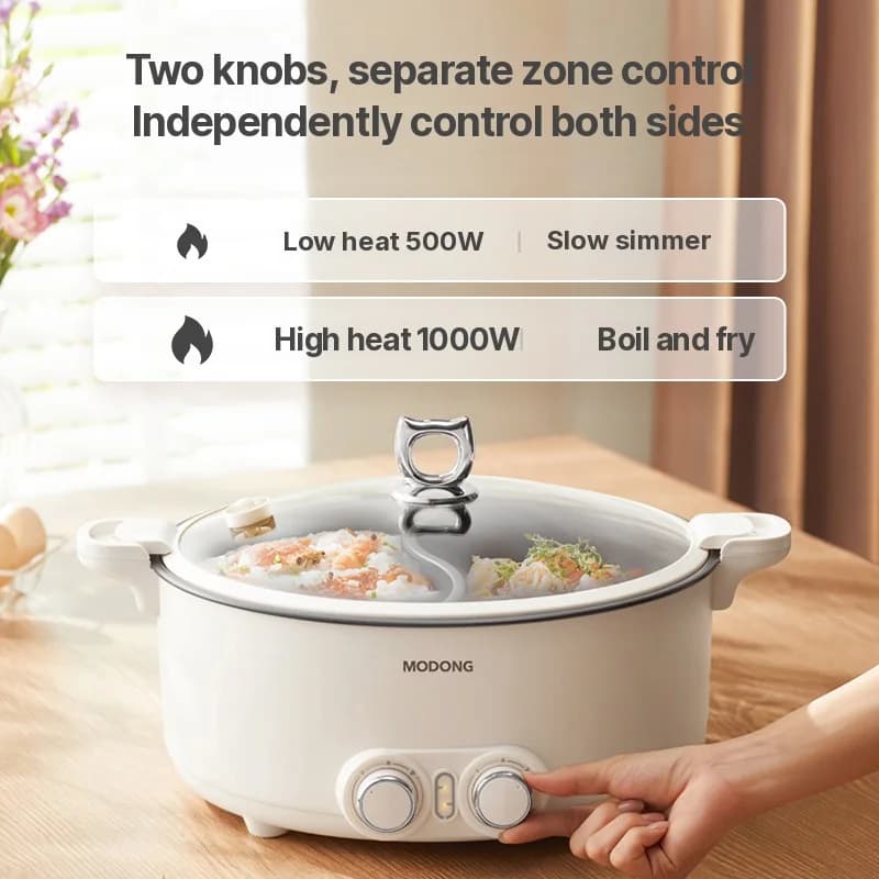 8 L sähköinen kaksialueinen hot pot -pata, säädettävä lämpötila