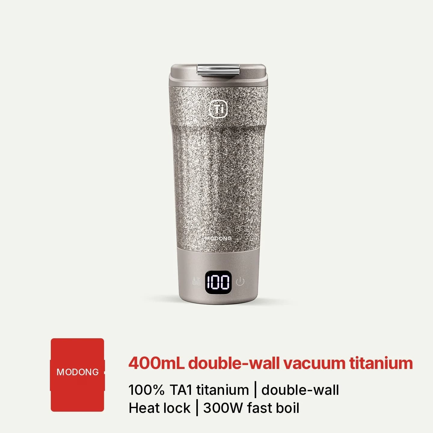 Titaaninen sähköinen matkamuki 400ml lämpötilanäytöllä