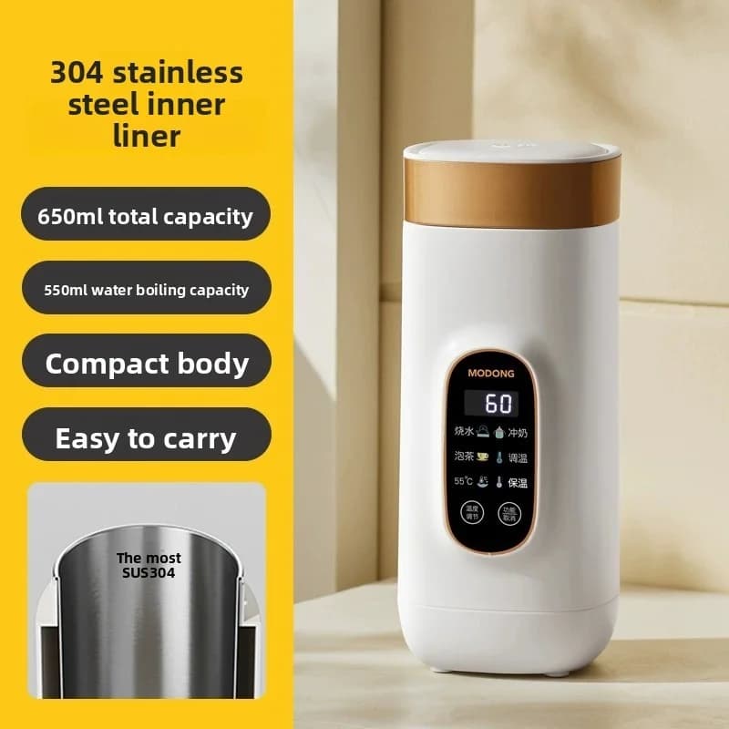 Kannettava sähköinen lämmitysmuki 650ml 304- tai 316-sisäosalla