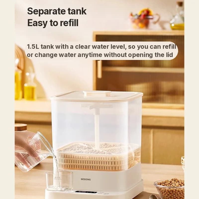 Sähköinen idätyskone kotiin, 1.5L, 20W, 3-kerroksinen