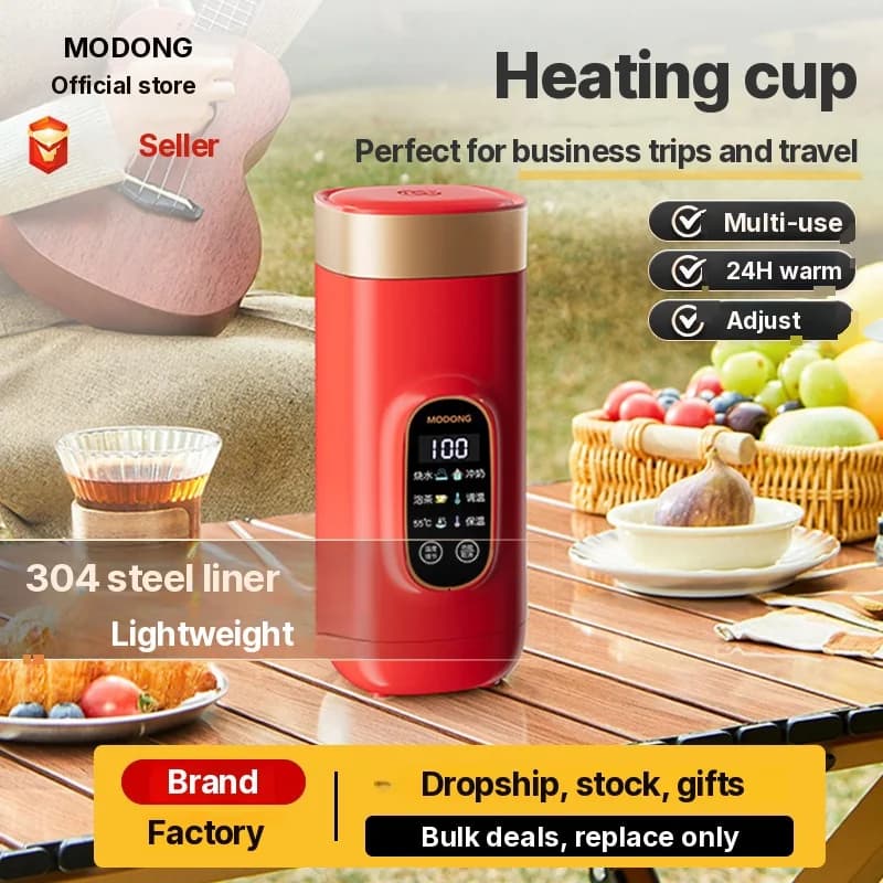Kannettava sähköinen lämmitysjuomamuki 650ml 304-sisäosa 220V