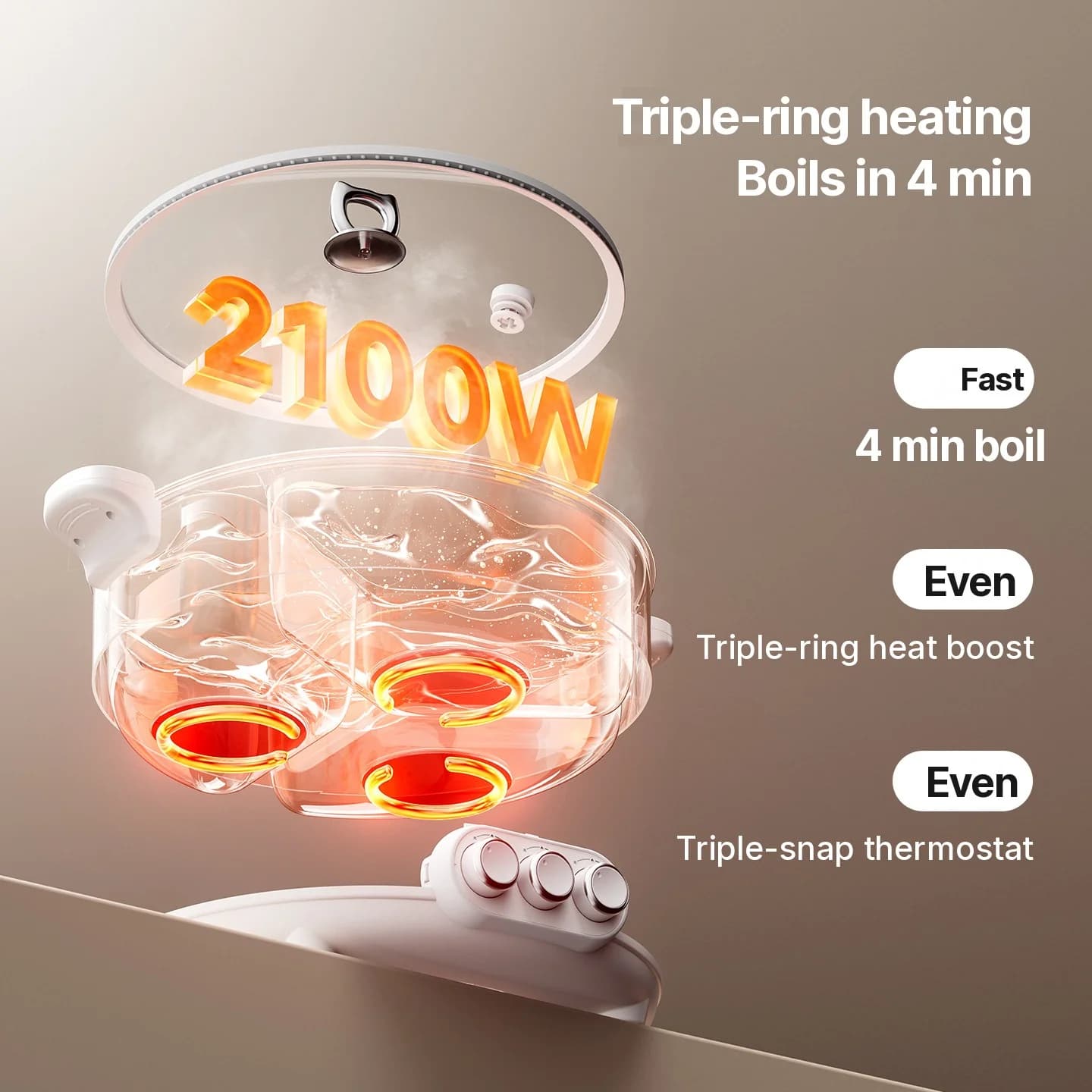 Sähköinen hot pot väliseinällä, 5.6L/8L, 220V