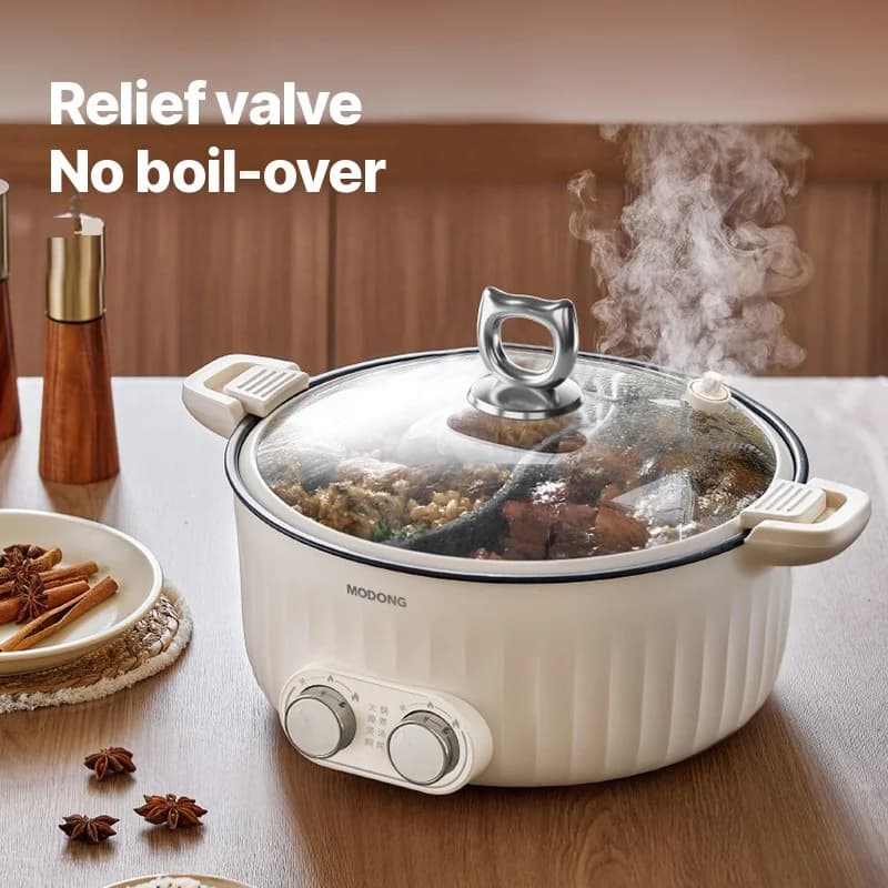 7 L kaksivyöhykkeinen sähköinen hot pot, erillisellä lämpötilansäädöllä