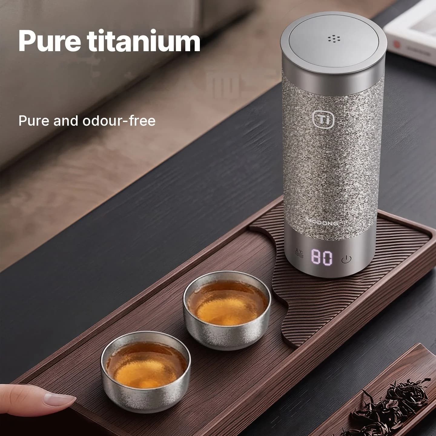 Puhdas titaaninen gongfu-teekuppisetti 55ml käsintehty sileä viimeistely