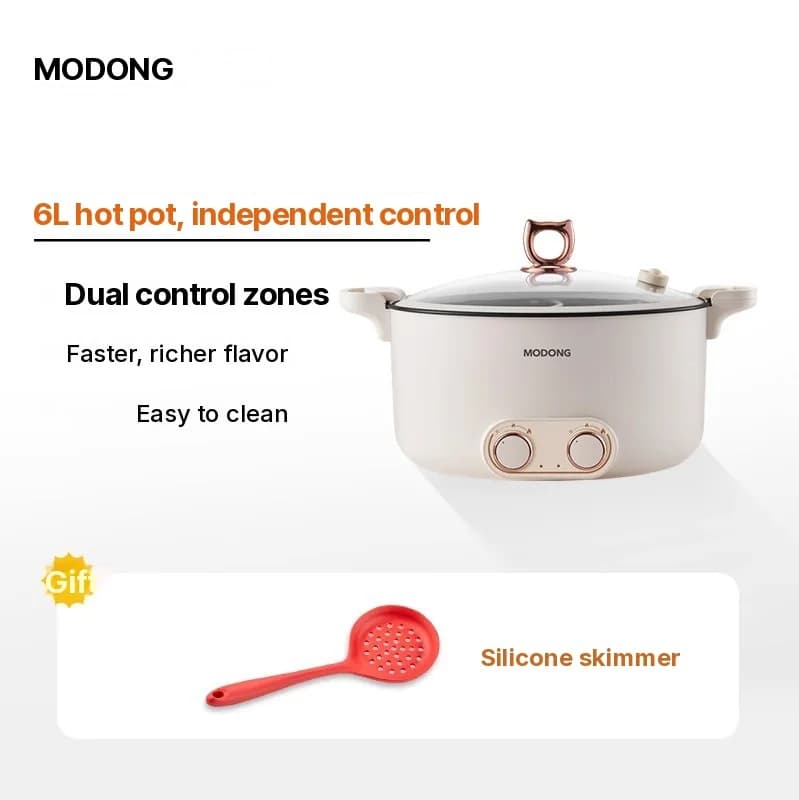 Sähköinen hot pot -jakajapata 6L-8L, 220V, 5-6 hengelle