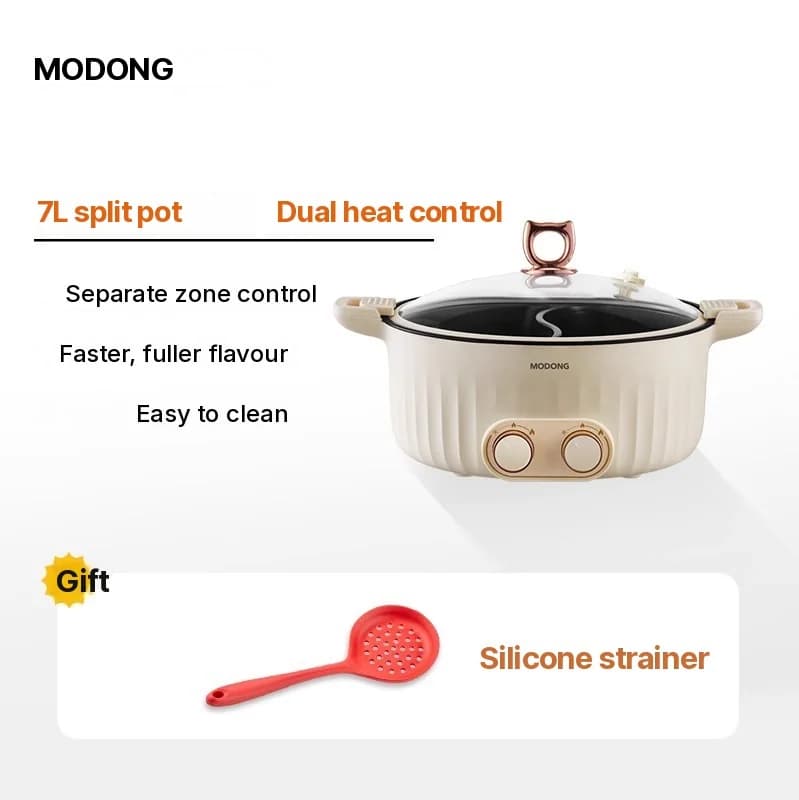 Sähköinen hot pot -jakajapata 6L-8L, 220V, 5-6 hengelle
