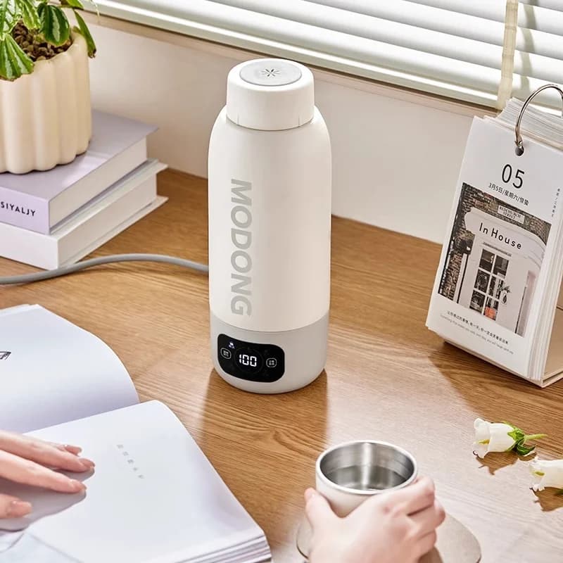 Kannettava sähköinen matkakeitinkuppi 600ml, 316 ruostumattomasta teräksestä valmistettu sisäosa