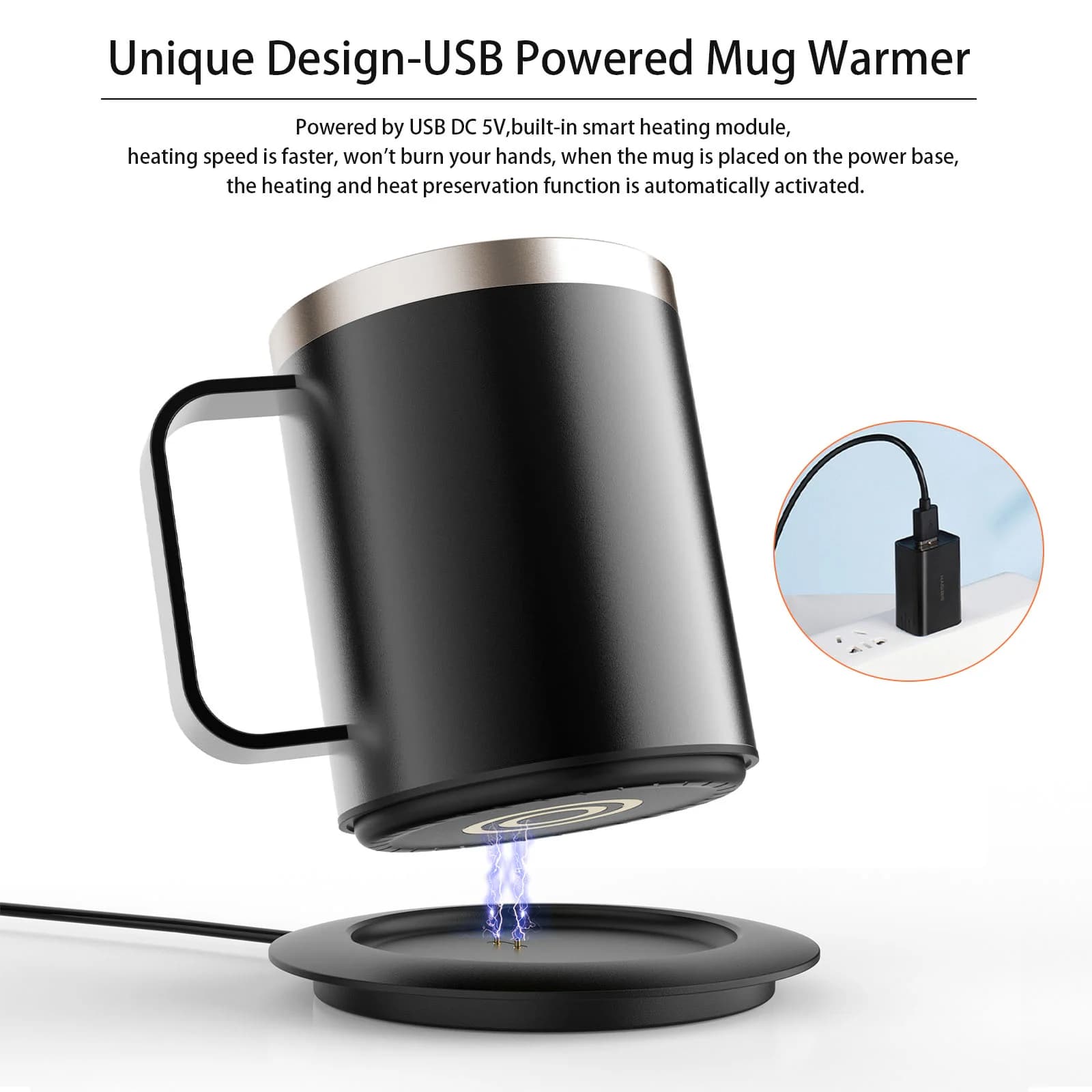 12oz USB-lämmitettävä kahvimuki