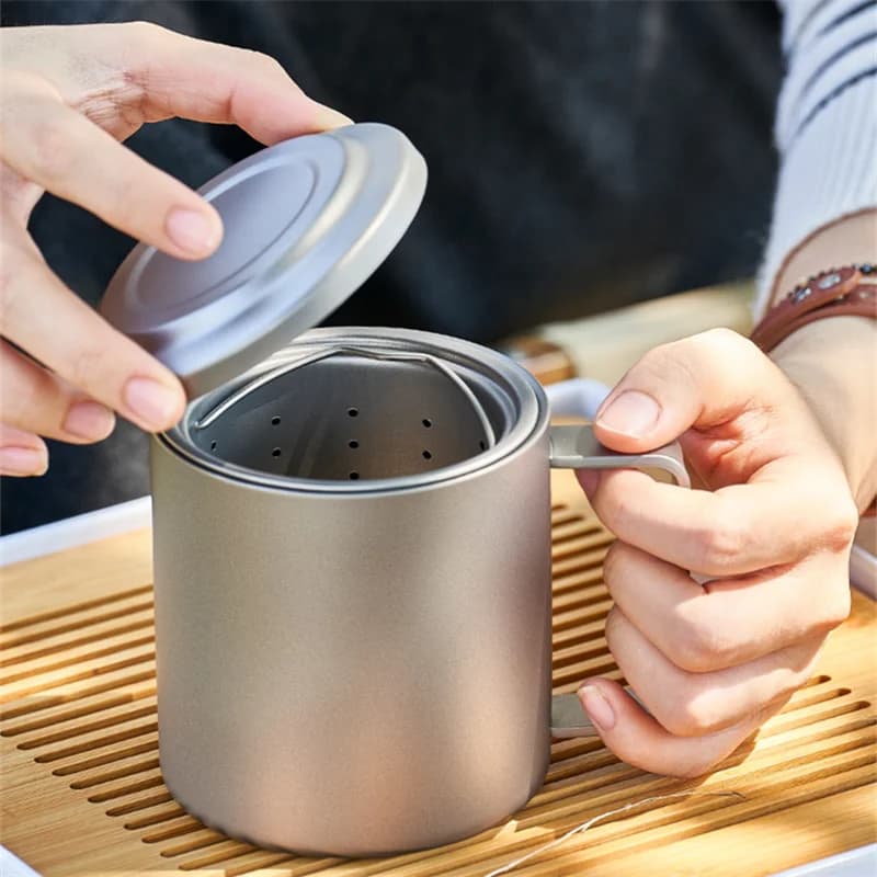 450ml puhdas titaaninen teenhaudutusmuki